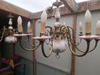 2 porseleinen kroonlusters, 1 glazen kroonluster, Huis en Inrichting, Lampen | Kroonluchters, Ophalen of Verzenden, Glas