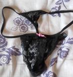 Zwarte string maat S, Kleding | Dames, Ophalen of Verzenden, String
