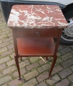 Mooi Oude Telefoontafel in hout en marmeren blad - 45x37x80, Antiek en Kunst, Ophalen of Verzenden