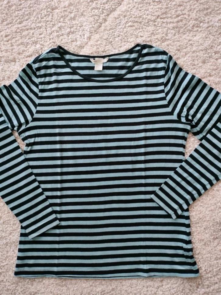 Grote T-shirt met lange mouwen H&M Large, stretcht heel goed, Kleding | Dames, T-shirts, Gedragen, Maat 42/44 (L), Blauw, Lange mouw