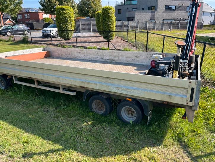 Schamelaanhangwagen met een kraantje en benzine motor, Auto diversen, Aanhangers en Bagagewagens, Zo goed als nieuw, Ophalen