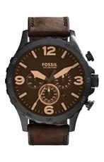 Fossil Nate JR1487 Herenhorloge 50 mm - Zwart, Ophalen