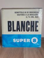Panneau d'affichage en métal - Brasserie Super 8 Blanche Haa, Enlèvement ou Envoi, Utilisé, Panneau, Plaque ou Plaquette publicitaire