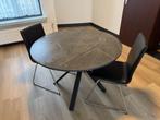 IKEA Mariedamm ronde tafel + 2x Volfgang stoelen (zwart), Ophalen, Zo goed als nieuw, Rond