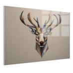 Portrait de cerf minimalisme Peinture sur verre 105x70cm + O, Envoi