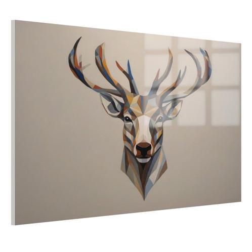 Portrait de cerf minimalisme Peinture sur verre 105x70cm + O, Antiquités & Art, Art | Peinture | Abstraite, Envoi