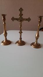 Koper kruis met kandelaars, Antiek en Kunst, Ophalen
