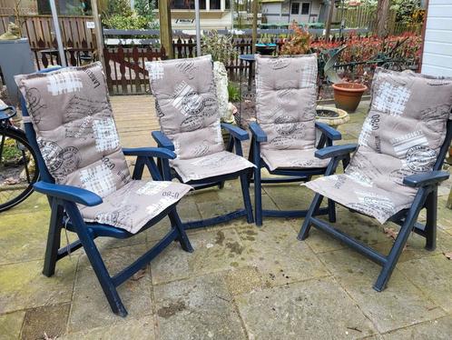 4 hoge tuinstoel kussens, Tuin en Terras, Tuinmeubel-accessoires, Zo goed als nieuw, Ophalen