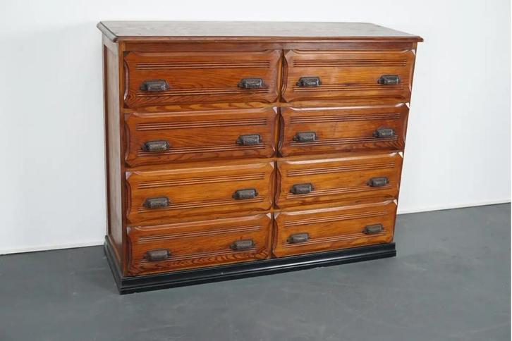 Vintage Franse Grenen Apothekerskast, jaren 1920, Antiek en Kunst, Antiek | Meubels | Kasten, Ophalen of Verzenden