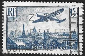 1 Postzegel Frankrijk 1936 Vliegtuig boven Parijs beschikbaar voor biedingen