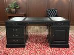 Klassiek Engels bureau zwart (partnerdesk) #588, Huis en Inrichting, Ophalen of Verzenden, Zo goed als nieuw, Bureau
