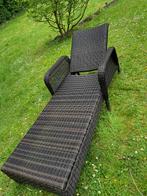 Transat chaise longue de jardin, Comme neuf, Réglable, Rotin