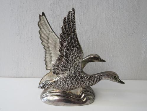 Vintage Silea verzilverde eenden servethouder, Antiek en Kunst, Curiosa en Brocante, Ophalen of Verzenden