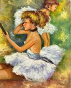Mooi schilderij J.B. Fournier / Ballerinas, Antiek en Kunst, Ophalen of Verzenden