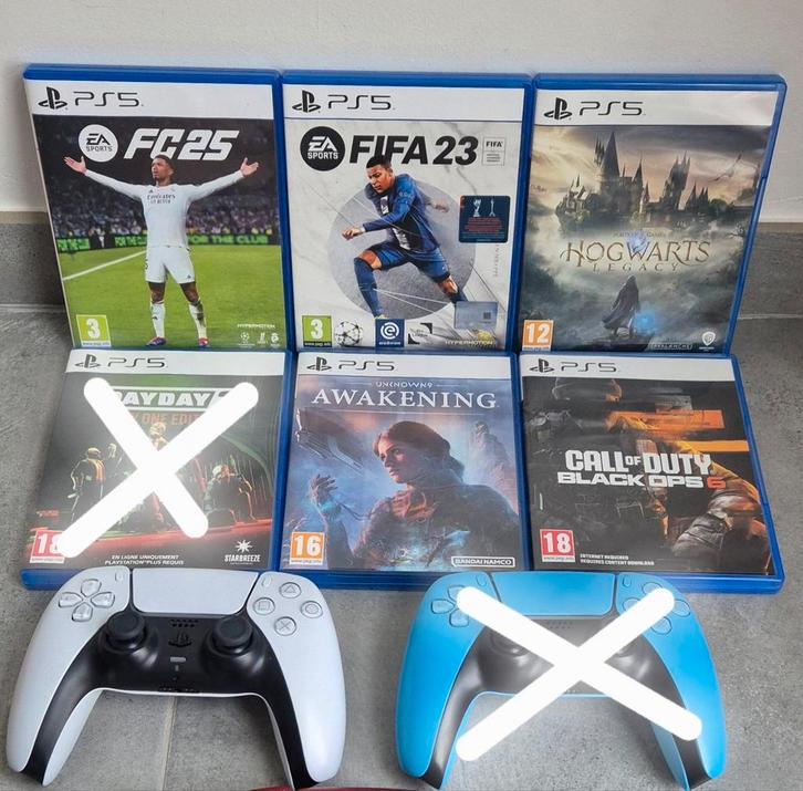 accessoires en games voor ps5, Games en Spelcomputers, Spelcomputers | Sony Consoles | Accessoires, Zo goed als nieuw, PlayStation 5