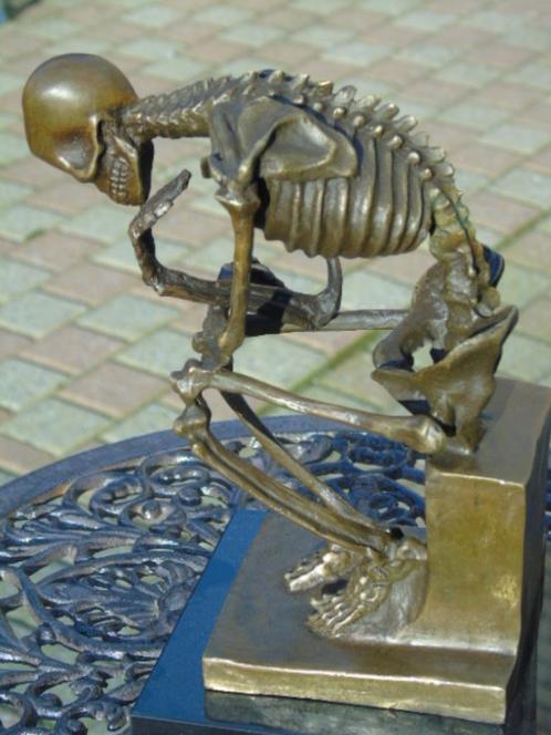 squelette XXL en bronze signé style penseur de RODIN ., Antiquités & Art, Antiquités | Bronze & Cuivre, Bronze, Enlèvement ou Envoi