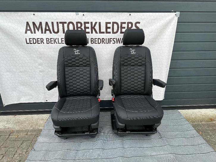 Twee voor stoelen met Zwart leder voor VW Transporter T5 T6, Auto-onderdelen, Interieur en Bekleding, Volkswagen, Nieuw, Ophalen