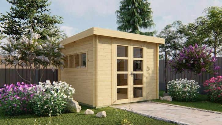 Blokhut - Tuinhuis Bodine | 28 mm | vuren onbehandeld, Hobby en Vrije tijd, Overige Hobby en Vrije tijd, Nieuw, Verzenden