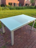 Uitklapbare, moderne glazen tafel, 200 cm of meer, 100 tot 150 cm, Modern, Gebruikt