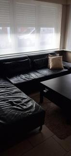 Hoeksalon Leder + salontafel, Ophalen, Gebruikt, Leer