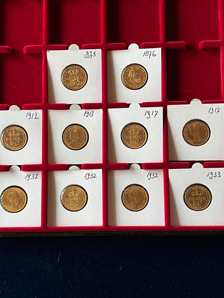 Gouden Tientjes, Postzegels en Munten, Munten | Nederland, Setje, Overige waardes, Koning Willem III, Goud, Ophalen of Verzenden