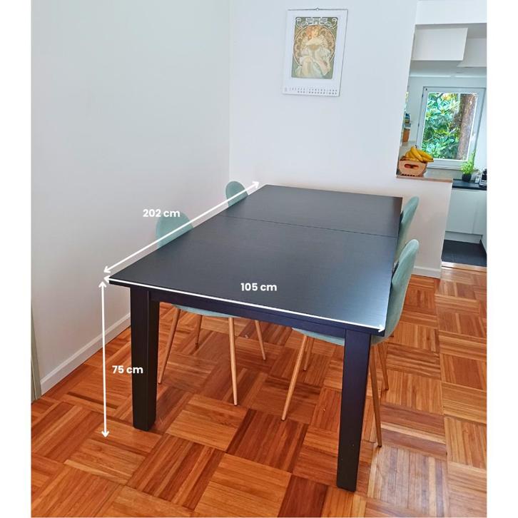 Zwart Eettafel STORNÄS ikea, Huis en Inrichting, Tafels | Eettafels, Zo goed als nieuw, 100 tot 150 cm, 200 cm of meer, Vijf personen of meer