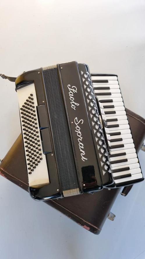 Paolo Soprani, Musique & Instruments, Accordéons, Utilisé, Accordéon à touches, 96 basses, Autres marques, Avec valise, Avec bretelles