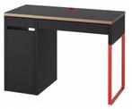 3 MICKE-bureaus, antraciet/rood, 105x50 cm, Ophalen, Zo goed als nieuw, Bureau