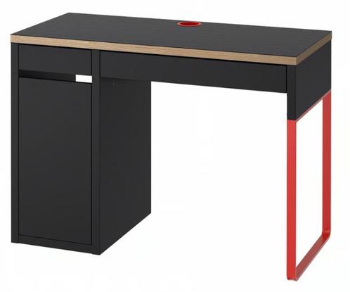 3 MICKE-bureaus, antraciet/rood, 105x50 cm, Huis en Inrichting, Bureaus, Zo goed als nieuw, Bureau, Ophalen