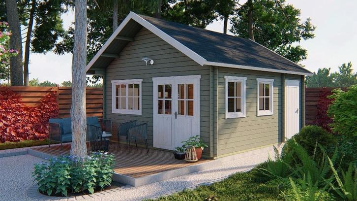 Blokhut - Tuinhuis Berlin | 44 mm | vuren onbehandeld, Hobby & Loisirs créatifs, Hobby & Loisirs Autre, Neuf, Envoi