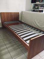 Mooi Houten Eenpersoonsbed 90 x 200, Huis en Inrichting, Slaapkamer | Bedden, Ophalen, 90 cm, Eenpersoons, Bruin