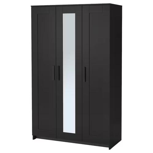 IKEA zwarte kledingkast met spiegel, Huis en Inrichting, Kasten | Kleerkasten, Zo goed als nieuw, 150 tot 200 cm, 100 tot 150 cm