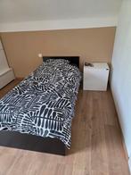 Lit 1 personne avec sommier, matelas et chevet, Ophalen, Zo goed als nieuw, Wit