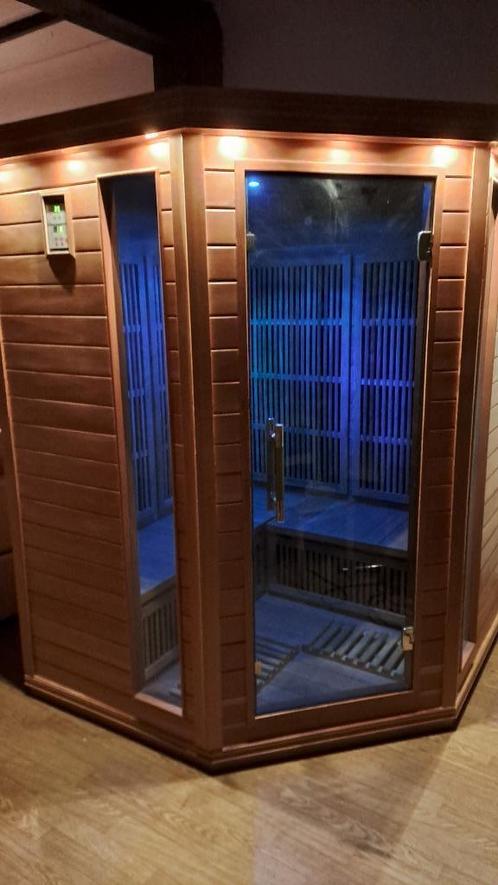 Deluxe Infrarood sauna Hoekcabine, Sport en Fitness, Sauna, Zo goed als nieuw, Complete sauna, Infrarood, Ophalen