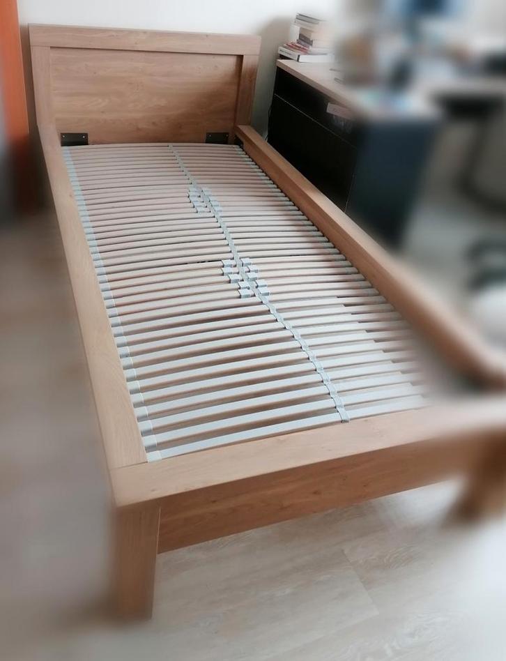 Cadre de lit moderne en bois 1 personne, Maison & Meubles, Chambre à coucher | Lits, Comme neuf, 90 cm, Bois, Enlèvement