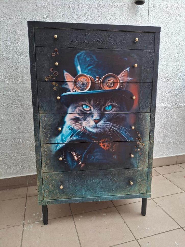 steampunk ladekast, Huis en Inrichting, Kasten | Dressoirs, Gebruikt, 50 tot 100 cm, 25 tot 50 cm, Ophalen