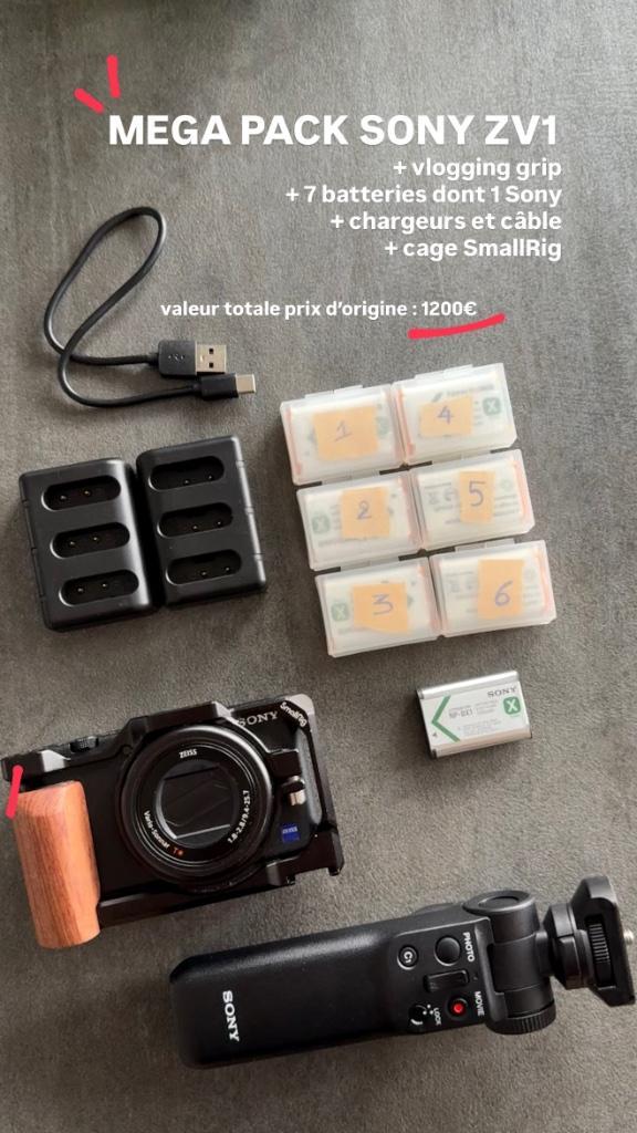 MEGA PACK SONY ZV1 + accessoires, Audio, Tv en Foto, Fotocamera's Digitaal, Gebruikt, Compact, Sony, Minder dan 4 keer, Ophalen