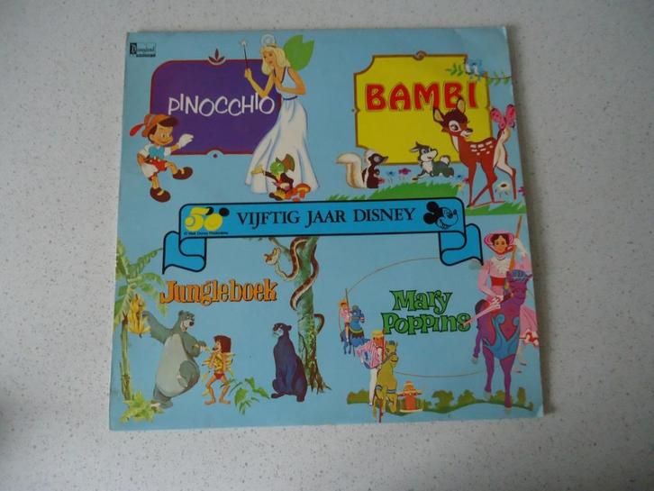 LP "50 Jaar Disney" anno 1973., Cd's en Dvd's, Vinyl | Kinderen en Jeugd, Gebruikt, Muziek, Ophalen of Verzenden