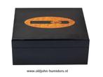 H33 HUMIDOR MAT ZWART MET SIGAAR LOGO VOOR 50 SIGAREN, Verzamelen, Rookartikelen, Aanstekers en Luciferdoosjes, Verzenden, Nieuw