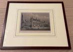 Gravure Stadhuis en Burg Brugge, Antiek en Kunst, Ophalen of Verzenden