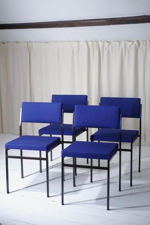 4x metalen vintage stoelen, Maison & Meubles, Chaises, Comme neuf, Enlèvement