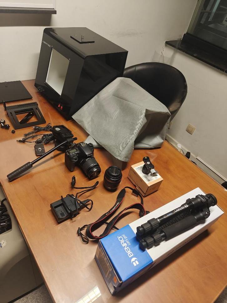 volledige set macro setup canon light-tec manfotto macrolens, Audio, Tv en Foto, Fotocamera's Digitaal, Zo goed als nieuw, Canon