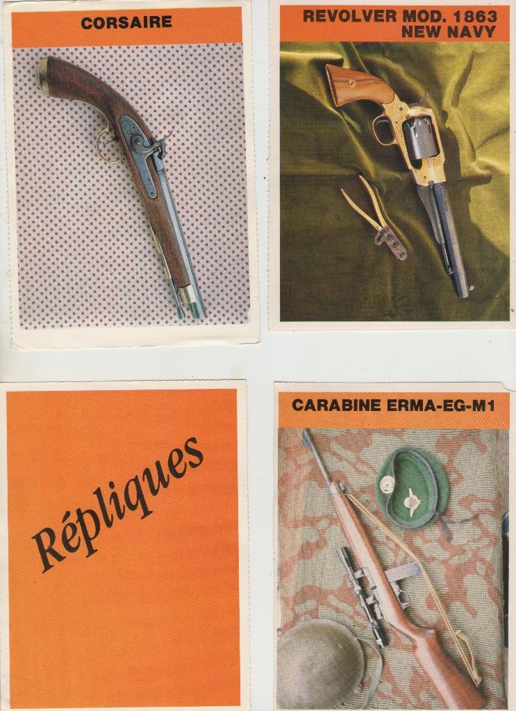 4 fiches de répliques, Collections, Objets militaires | Général, Enlèvement ou Envoi