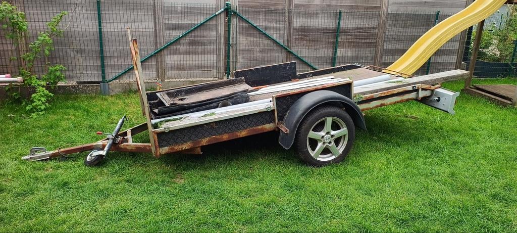 Lange remorque 300x133 met 1 as, Auto diversen, Aanhangers en Bagagewagens, Gebruikt, Ophalen
