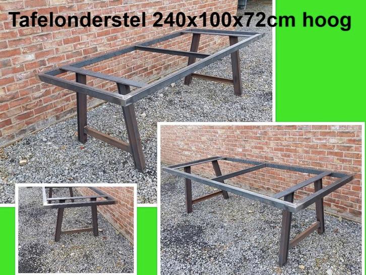 Stalen tafelonderstel 240x100x72 cm hoog - eettafel - bureau, Huis en Inrichting, Tafels | Eettafels, Nieuw, 50 tot 100 cm, 200 cm of meer