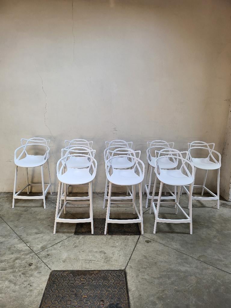 Kartell Masters barkruk wit 65cm (8 Stuks) DUPLICAAT, Tuin en Terras, Ophalen of Verzenden, Zo goed als nieuw, Kunststof