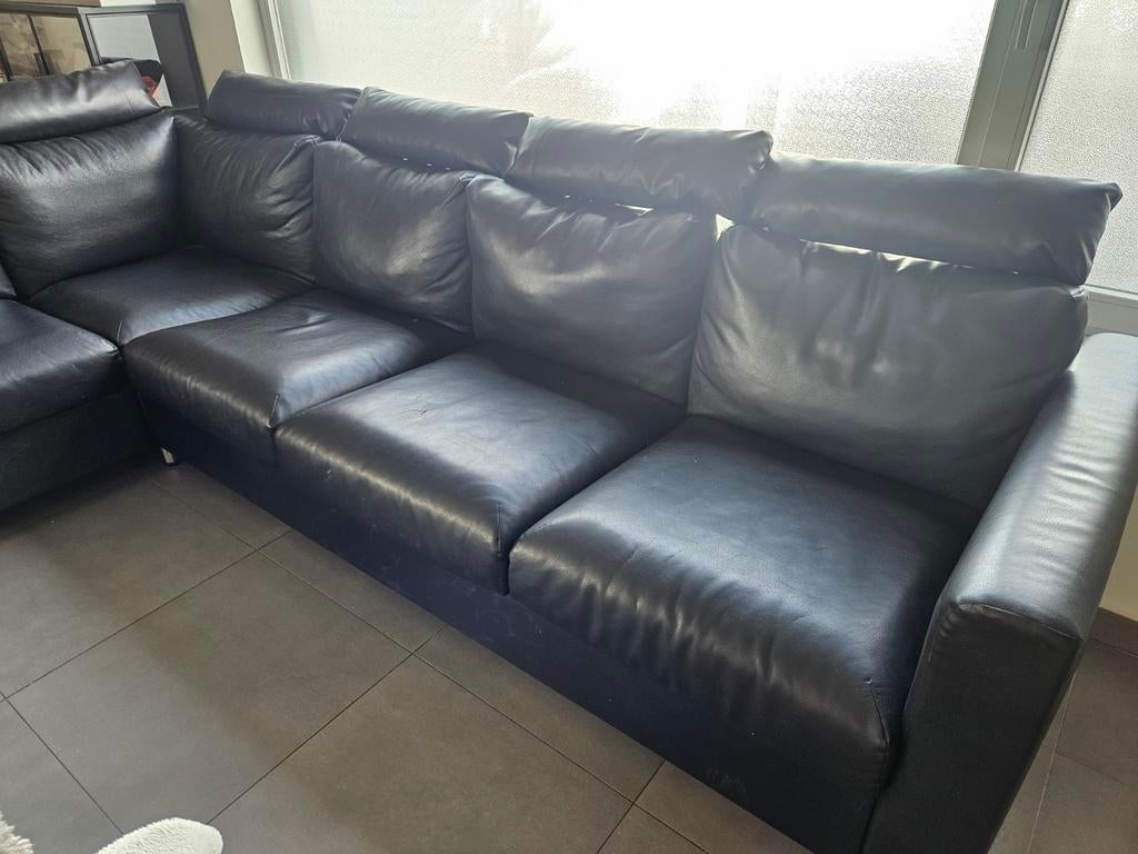 Hoeksalon zwart leder, Ophalen