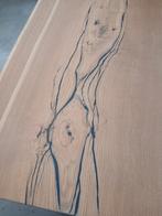 EPOXY massieve eiken design tafel 8 cm – maatwerk mogelijk, Neuf, Chêne, 100 à 150 cm, Enlèvement