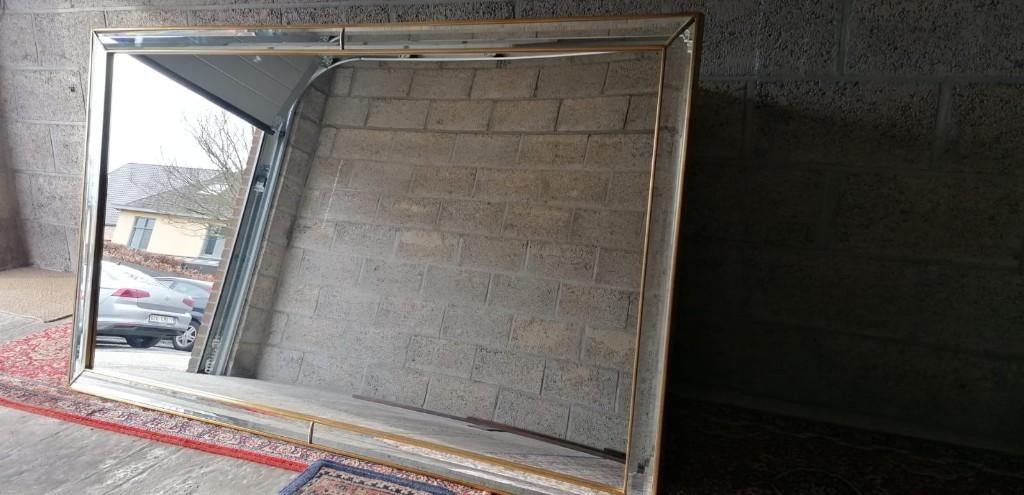 Indrukwekkende, grote wandspiegel in Hollywood Regency-stijl, Ophalen, Rechthoekig, 150 tot 200 cm, Minder dan 100 cm