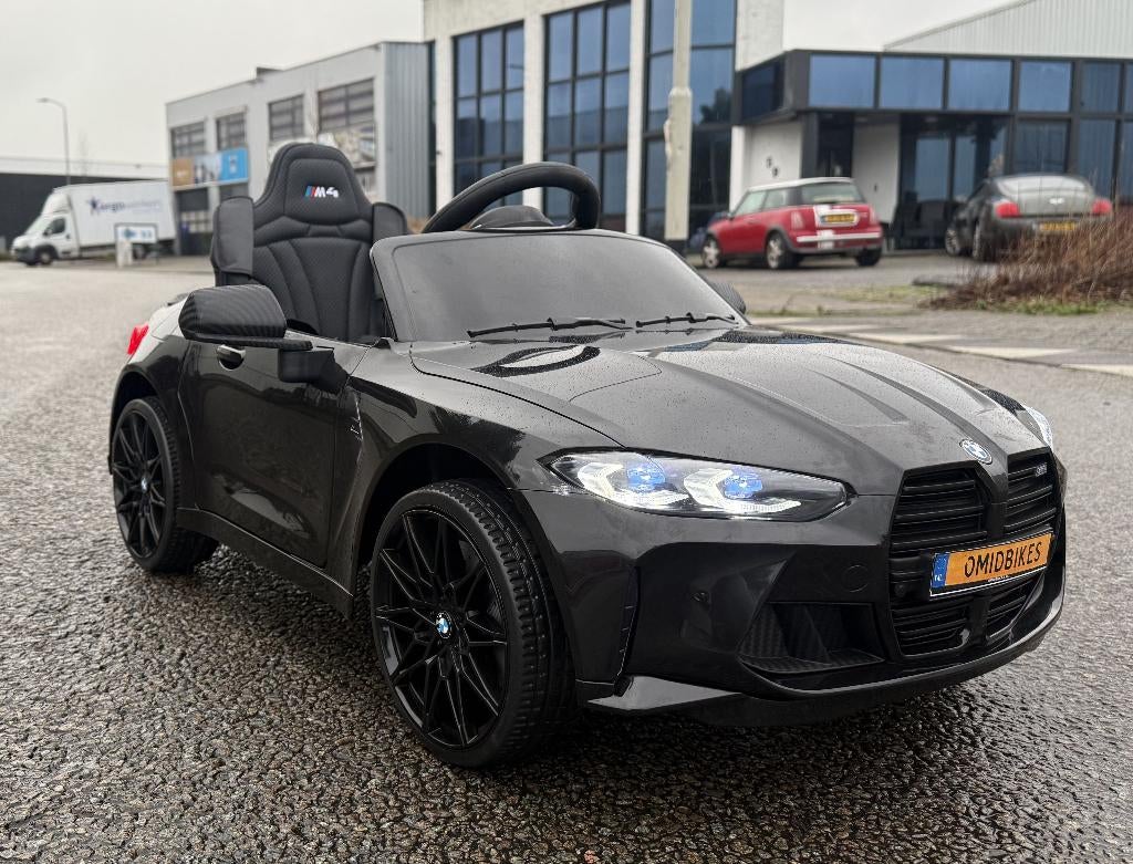 BMW M4 12v zwart Afstands. - Bleutooth - Led - Leder - Rubb!, Enlèvement ou Envoi, Neuf